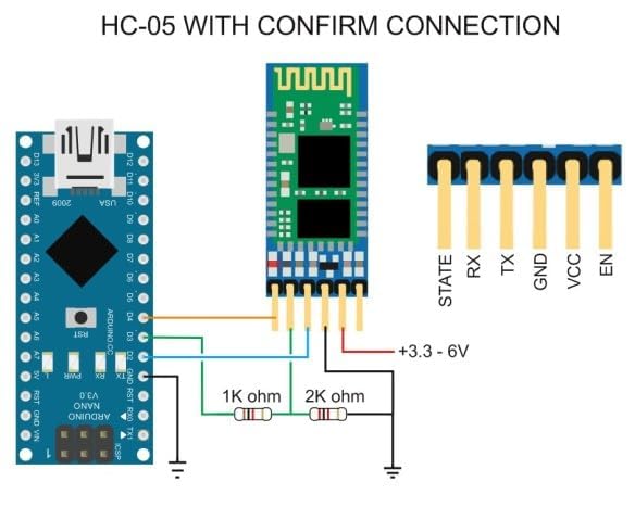 Image of HC-05 Bluetooth Module for Arduino | Wireless Serial Transceiver 2.1Mbps Data Rate | 9600 Baud Rate Default | Master Slave Mode | Bluetooth 2.0 SPP Module for Arduino, Robotics Projects