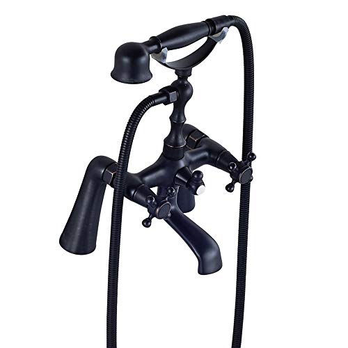 Robinet de baignoire en bronze huilé élégant avec douchette QTANZIQI