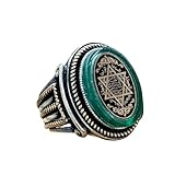 Silver Seal Of Solomon Ring, Men King Solomon Ring, Emerald Gemstone Solomon Signet Ring, 925k Sterling Handmade Silver Ring,925k Silver