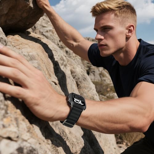 Dolstrap 2 in 1 Rugged Metal Case Compatible with Apple Watch Series 11/10 46mm, Turn 46mm into Ultra 3/2/1 Seamlessly Bumper Protector Case with Watch Crown + Back Cover for iwatch, Black - Image 6