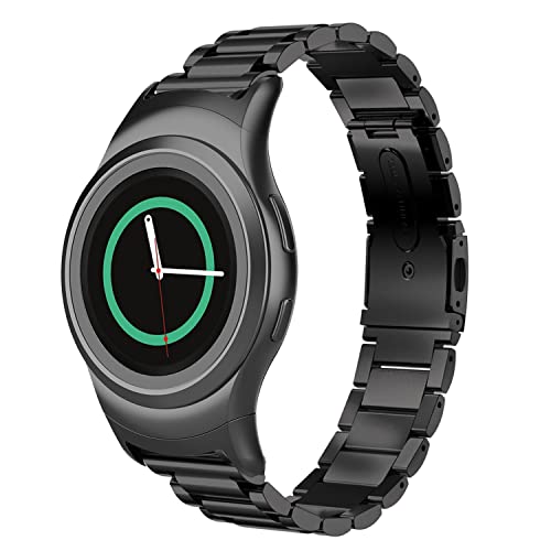 Gheper Correa de reloj de Metal Compatible con Samsung Gear S2 SM-R720/SM-R730 Quick Fit Correa de pulsera de acero inoxidable de repuesto para Gear S2 R720/R730 Reloj inteligente