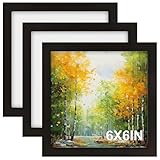 6x6 Photo Frames - 3 Pack Black Picture Frames 15x15cm Square Picture Frame, Photo Frames 6x6 for Wall Mount & Desk Top