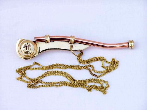 Brass/Copper Boatswain (Bosun) Whistle W/Box - Nautical Decoration - Bosun Whistle - Brass Bosun Whistle - Nautical Gift - Brand New #TOP4