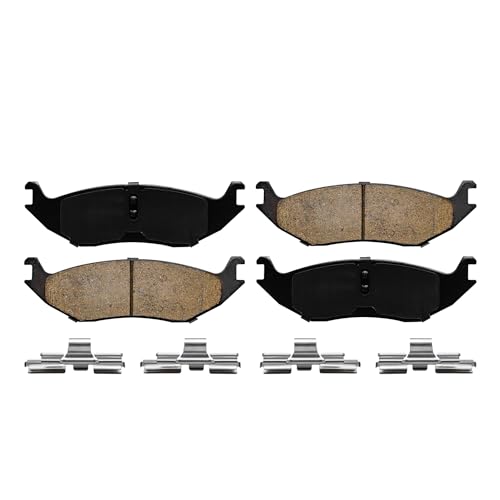 Image of Detroit Axle - Rear Brake Pads for Dodge Durango Ram 1500 Classic Chrysler Aspen, Ceramic Brake Pads w /Hardware Replacement