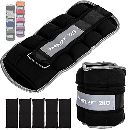 Movit® Bandes lestées pour Poignets et Chevilles 2X 2 kg, Noir Cover