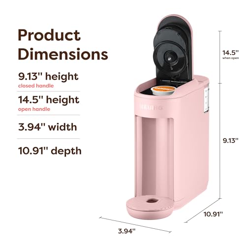 Image of Keurig K-Mini Mate Single Serve K-Cup Pod Coffee Maker, Brews Up to 12 oz Cup, Compact Portable Coffee Machine for Small Spaces, Dorms & Offices, Pink Sands
