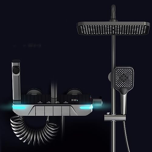 Système de douche thermostatique de douche avec bec de baignoire réglable 4 fonctions