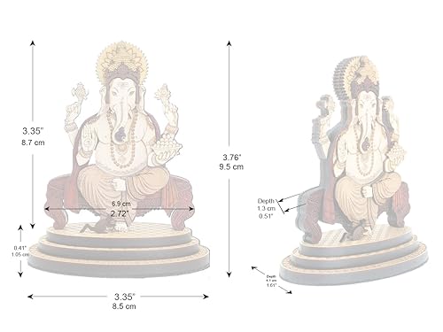 Estatua de Madera Lord Ganesha 9.5 cm miniatura 6