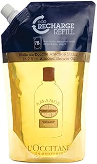 L'OCCITANE Almond Shower Oil Eco Refill 500ml| Almond Oil Luxury Body Wash| Moisturising and Nourishing