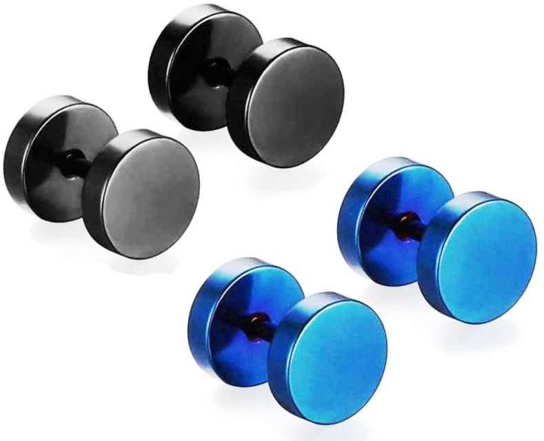 Earrings men boys boyfriend girls women gents unisex Valentine gifts Stainless Steel Piercing Clip on Screw Bali Pierced Hoop Stud Huggie Magnetic earrings for boys silver black gold blue M141-image-23
