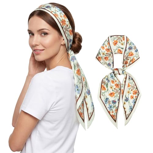 RIIQIICHY Hair Scarf for Women Like Silk Scarves Headband Neck Scarfs Twilly Purse Accessories