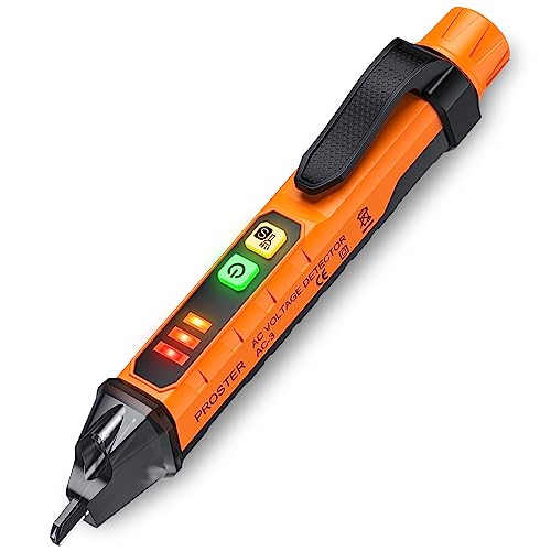 Proster Non Contact Voltage Tester Pen - Adjustable Sensitivity AC Voltage Detector, Electric Volt Pen Tester Pen 12-1000V/48-1000V, Contactless Voltage Detector
