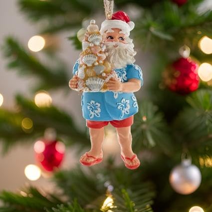 Amazon.com: The Bridge Collection Beach Santa Ornament