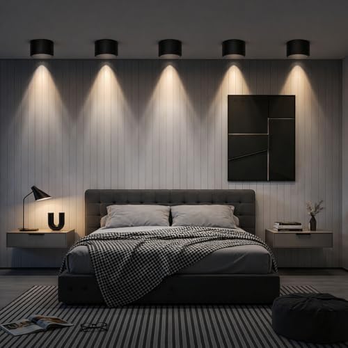 Festerekey 4-Pack 6-Inch Magnetic Recessed Light Half Shields, Black Anti-Glare Covers for Ceiling Can Lights, Smooth Rounded Edge, Tool-Free Snap-On by Festerekey - Used condition - Image 4