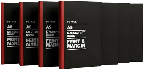 Pack of 10 – 96 Pages A5 Manuscript Books (Feint & Margin)