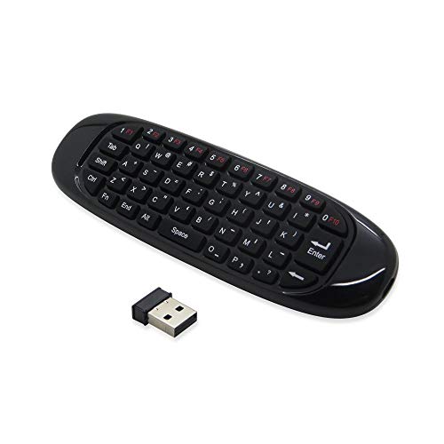 Controle Mini Teclado Air Mouse Wireless Sem Fio 2.4 Ghz Android Pc Tv C120 Preto