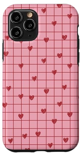 Pink Gingham Pattern with Stars Cute Preppy Design �X�}�z�P�[�X iPhone 11 Pro �p