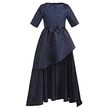 IDOPIP Pageant Dresses for Girls Fun Fashion Couture Maxi Romper Gown Runway Outfit Kids Flower Girl Wedding Communion Graduation Party Long Dresses Navy Blue - Irregular 7-8 Years
