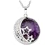 Jovivi Natural Gemstones Moon Star Healing Crystal Chakra Pendant Necklace 21.5in Stainless Steel Chain