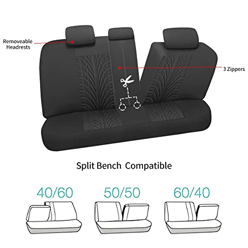 VarCozy Car Seat Covers Full Set, Front & Split Rear Bench for Car, Universal Cloth SUV, Sedan, Van, Automotive Interior Covers, Airbag Compatible by VarCozy - Image 5