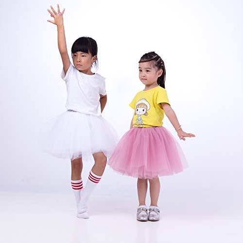 Little Girl Tutu Skirt A Line 7 Layers Tulle Skirt Party Princess Dance Tutus For Girls (3T -10T) Hot Pink #TOP4