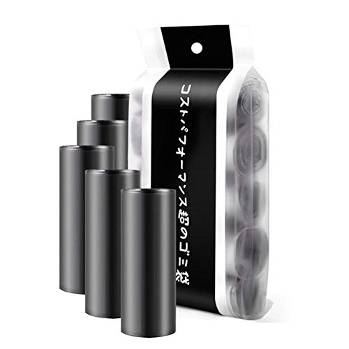 TINGS 100Pcs 5 Rolls Durable Large Thicken Garbage Bag Home Kitchen Rubbish Waste Trash Pouch storage,Black