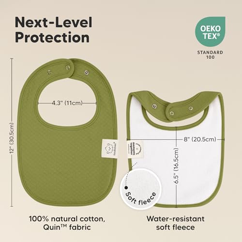 Image of KeaBabies 8-Pack Baby Bibs for Drooling and Teething, Soft (Sahara) | Organic Quilted Cotton Cloth Drool Bibs for Baby Girl, Boy, Toddler, Newborn, Infant, Soft & Super Absorbent