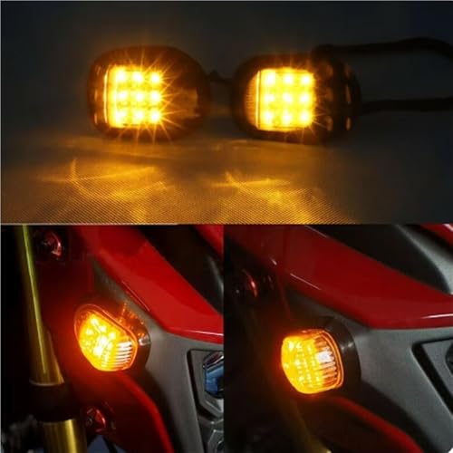 Clignotants 12V Moto 9 LED ambre à forte intensité lumineuse jaune