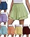 MARSVOVO Classic Cute Pleated Skort for Women Loose Fitting Lightweight Drawstring Tiered High Elastic Waisted Comfy Shorts Casual Fashion Summer Travel Beach Shorts Vintage Red,L