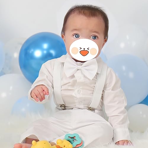 IBTOM CASTLE Toddler Boys Baptism Outfit Baby Dress Shirt Set with Bow Tie Gentleman Suits Wedding3
