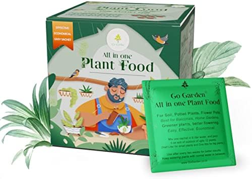 Go Garden - All In One Plant Fertilizer, Mixed Plant Food For House Plants, Complete Nutrition With Micronutrients - For Better Plant Growth, 10 Sachets, 250 Gram, Powder