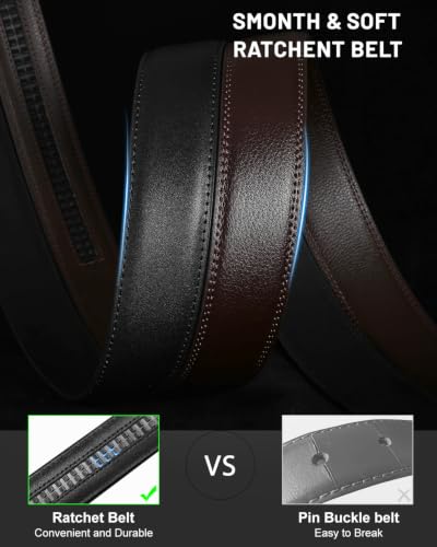 Image of BELTROAD Ratchet Belt Strap for Men Leather Belts Without Buckle | Only 1 3 /8 inch Replacement Belt Strap for 1.5 inch Buckle Men's Adjustable Leather Ratchet Belt for Jeans Pants Dress Casual Gifts