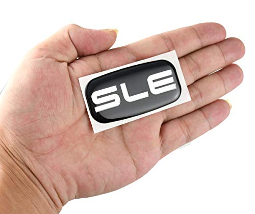 Image of SLE Nameplate Emblem 3D Badge Replacement for GMC Chevrolet Sierra Suburban Yukon 1500 2500 3500 15036134 (Chrome /Black)