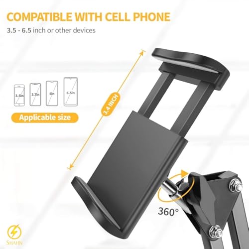 Image of Shahn Tablet & Phone Holder, 360 Adjustable Extending iPad Holder Stand for Bed Long Arm Phone Mount for Desk Compatible with for Tablet /iPad /iPhone /Smartphone (4.7 inch-11 inch Devices)