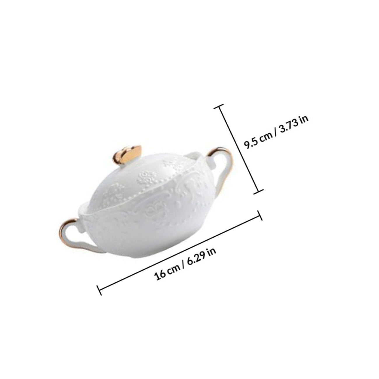 Toyvian Keramik Dessertschale 3 Stück Weiß mit Henkel, Klassisch | Deckel, Löffel und Tablett, für Restaurants und Zuhause, Dekorative Wirkung