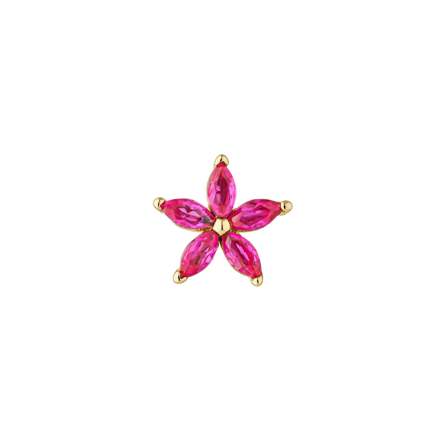 EARCANDYPiercing Caléndula - Pendiente elaborado en Plata de Ley 925 - Diseño flor - Varios Acabados - Joyas para Mujer