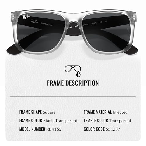 Ray-Ban RB4165 JUSTIN COLOR MIX Square Shaped Sunglasses for Men & Women with Official RAYBAN Eyewear Kit3