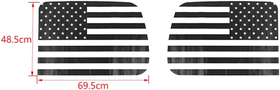 Rear Window American Flag Decals USA Flag Sticker Back Side Window Cover Emblem Stickers for Chevy Avalanche 2007-2013 GMC Sierra 2014-2018 Exterior Accessories
