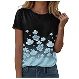 Générique Damen-T-Shirt, kurzärmelig, V-Ausschnitt, kurzärmlig, elegant und bequem, bedruckt, Minze Verte-a, Small