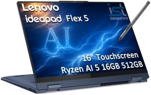 Lenovo IdeaPad Flex 5 16" 2-in-1 Laptop, AMD Ryzen AI 5 340, 16GB...