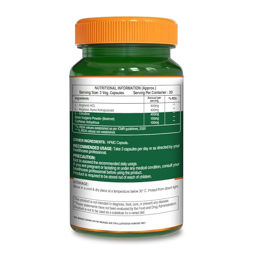 Image of Pure Nutrition Nitric Oxide Booster Supplement 1400mg | Nitric Oxide Booster for Men and Women With L-Arginine, L Citrulline & Caffeine For Muscle Growth Recovery, Immune Booster & Energy Management - 60 Veg Capsules
