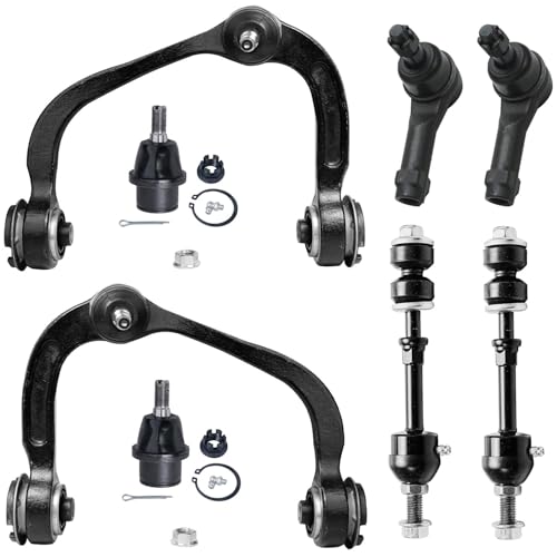 Image of Detroit Axle - 2WD Front End Control Arms Kit for 05-08 Ford F-150 Lincoln Mark LT, Upper Control Arms Outer Tie Rod Ends Sway Bars Lower Ball Joints 2005 2006 2007 2008 Replacement - 8pc Set