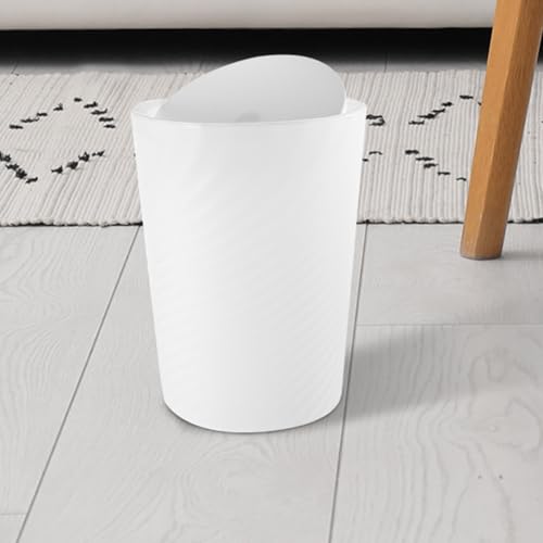 Caneca de Basura Plástica con Tapa de 12L Blanca miniatura 6