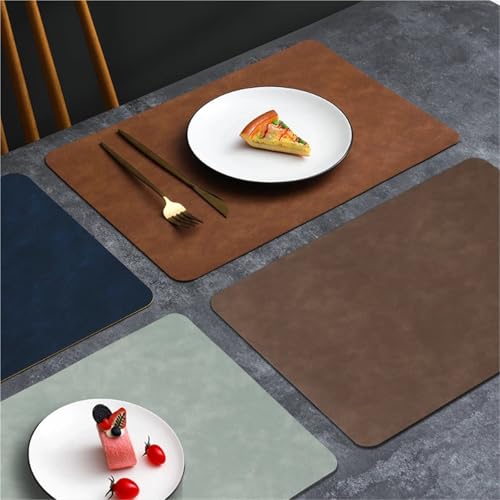 Sets de table en similicuir marron imperméables et isolants