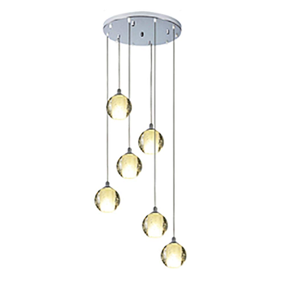 Tfgajkkkkk ルーの Spiral Staircase Villa Club Living Room Dining Room Hanging Light Nordic Long Crystal Chandelier Light Simple Postmodern Lighting G4 Staircase Chandelier-Golden Misarrangement 8 (Silver Misarrangemen