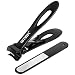 Nail Clippers, 15mm Wide Jaw Opening Nail Cutter with Sharp and Sturdy Blade, Surgical Grade Stainless Steel Fingernail Toenail Clippers for Thick Nails, Black