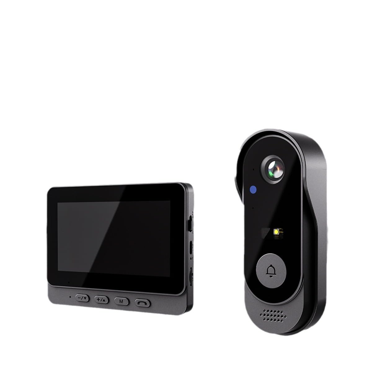 Black X8 Home Smart Video Doorbell, Featuring A Display Screen, Two-Way Audio, And Hd Video Surveillance