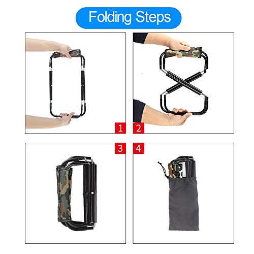 Qesonoo Mini Portable Folding Stool, Camping Fishing Stool For Adults Fishing Hiking Gardening And Beach With Carry Bag, Hold Up To 450Lbs(Camouflage) #TOP5