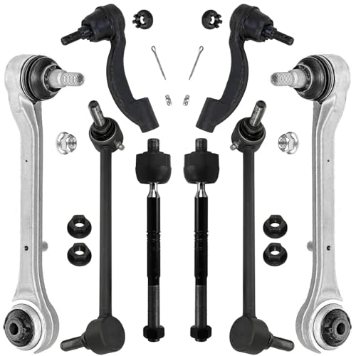 Image of Detroit Axle - AWD Front End Kit for 2013-2019 Cadillac ATS, 2 Lower Rearward Control Arms with Ball Joint 4 Inner Outer Tie Rods 2 Sway Bar Links 2014 2015 2016 2017 2018 Replacement