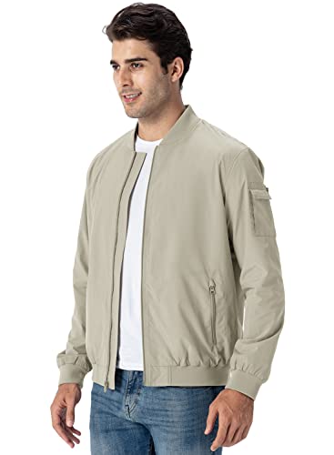Image of Gopune Men's Windproof Bomber Jacket Lightweight Windbreaker Outdoor Golf Fashion Coat